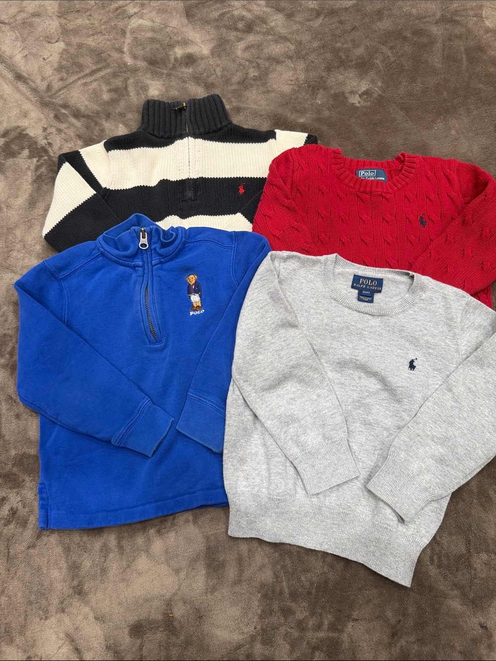 4 Polo by Ralph Lauren kids Sweater - Grey, Red, Blue, Black & beige bundle